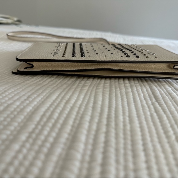 New Coach Ivory Studded Wallet on a Chain - Picture 4 of 11